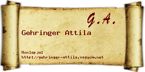 Gehringer Attila névjegykártya