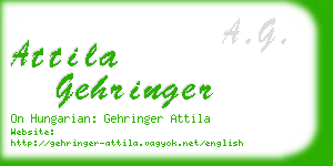 attila gehringer business card